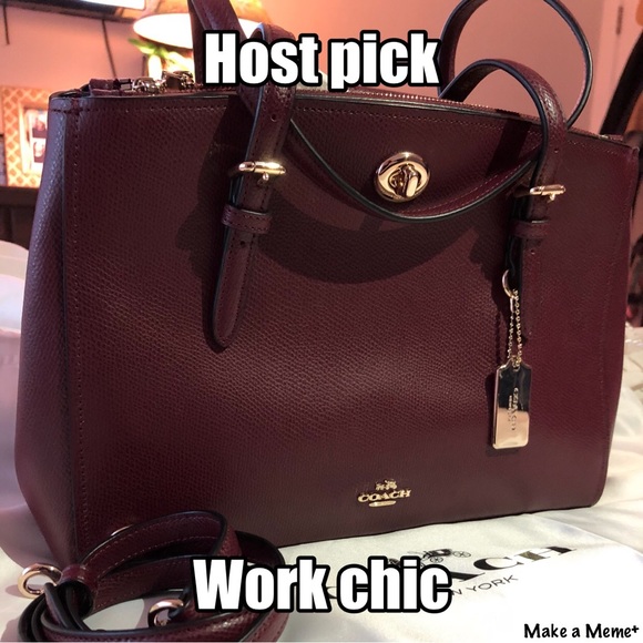 Coach Handbags - Couch turnlock 29 Burgundy Purse NWT